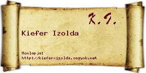 Kiefer Izolda névjegykártya